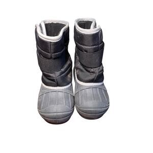 Cat & Jack Snow Boots Toddler Little Boy Girl 7 Black & Grey Waterproof